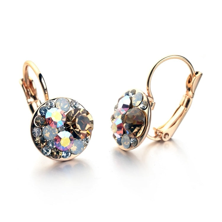 Cute Mickey Rose Gold Crystal Trendy Temperament Personality Super Earrings
