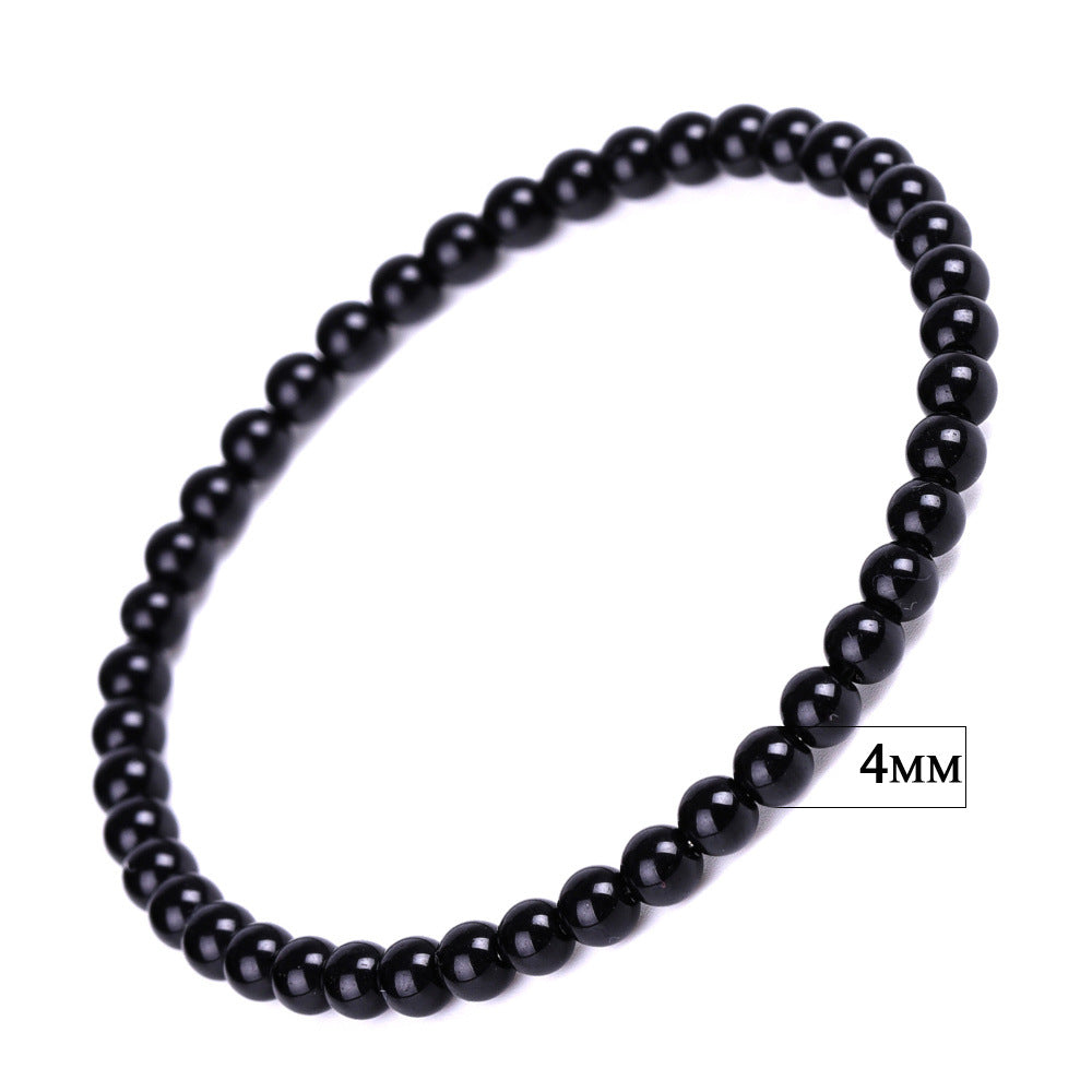 Imitation Obsidian Black Stone Agate Couple Bracelets