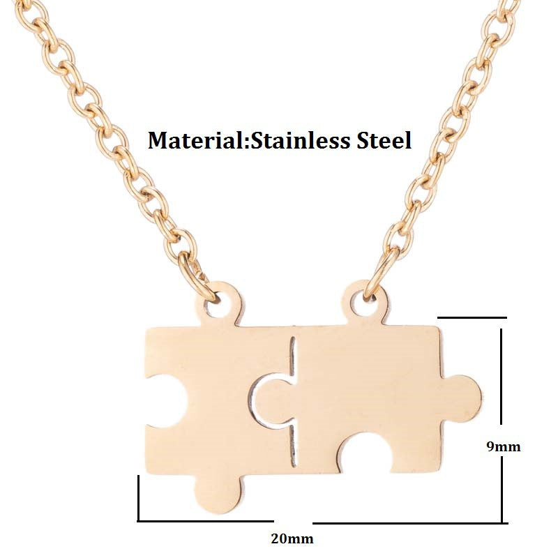Summer Ornament Fashion Simple Puzzle Couple Necklaces