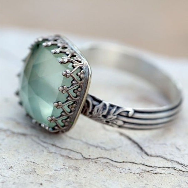 Women's Alloy Mint Green Imitation Emerald Rhinestone Rings
