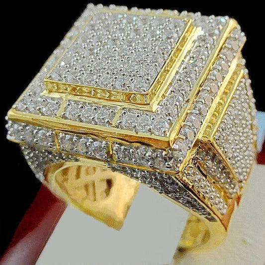 Men's Full Diamond Domineering Man's Hand Jewelry Rings