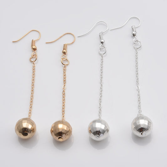 Women's Disco Alloy Metal Texture Ball Personality Earrings