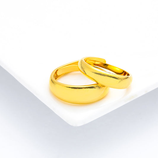 Women's & Men's Thickened Glossy Couple Fashion Simple Imitation Ring