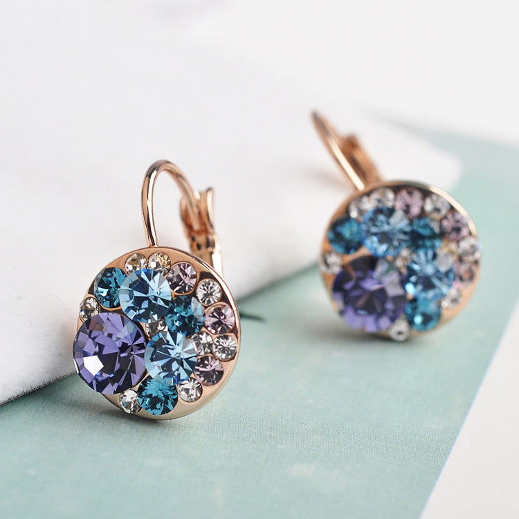 Cute Mickey Rose Gold Crystal Trendy Temperament Personality Super Earrings