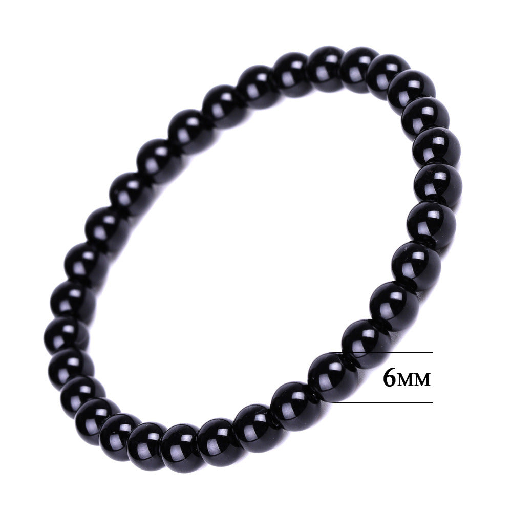 Imitation Obsidian Black Stone Agate Couple Bracelets