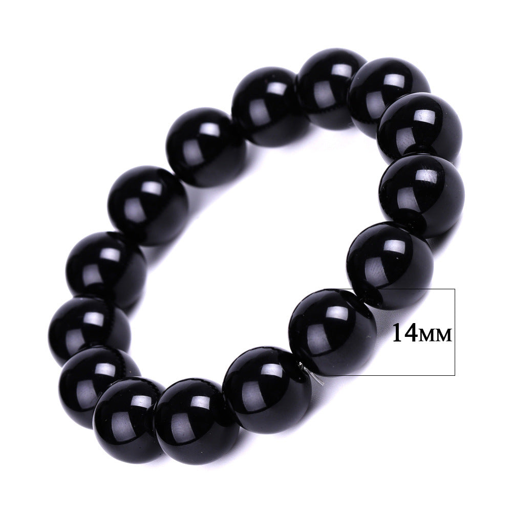 Imitation Obsidian Black Stone Agate Couple Bracelets