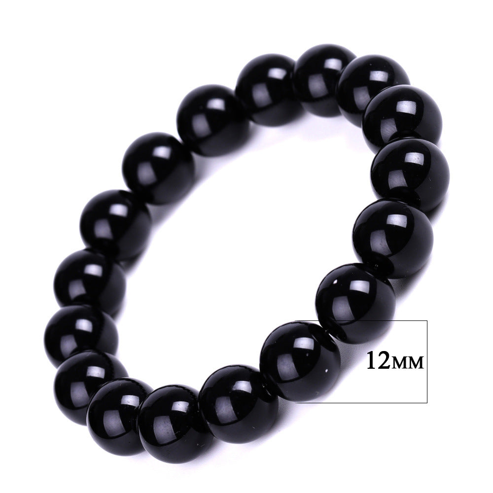 Imitation Obsidian Black Stone Agate Couple Bracelets
