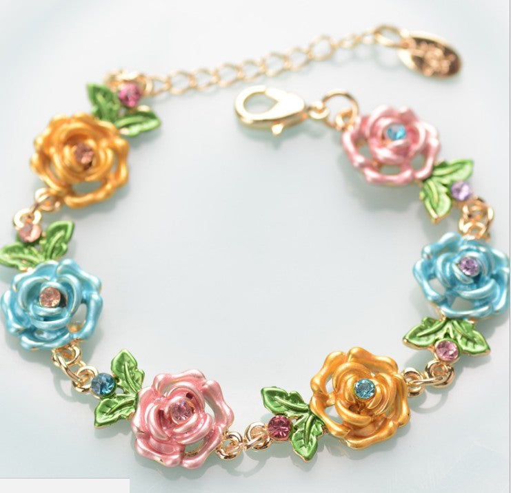 Rose Vintage Alloy Ethnic Style Exaggerated Bracelets