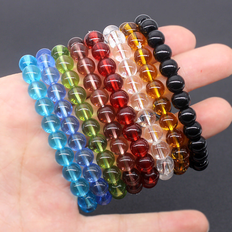 Yuan Shop Transparent Glass Beads Imitation Bracelet