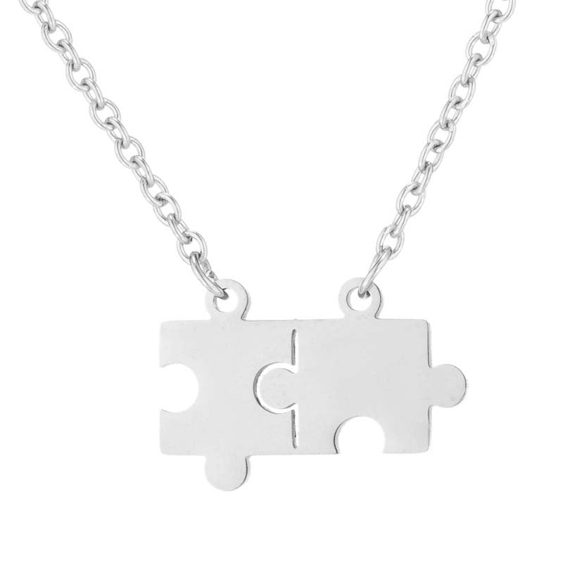 Summer Ornament Fashion Simple Puzzle Couple Necklaces