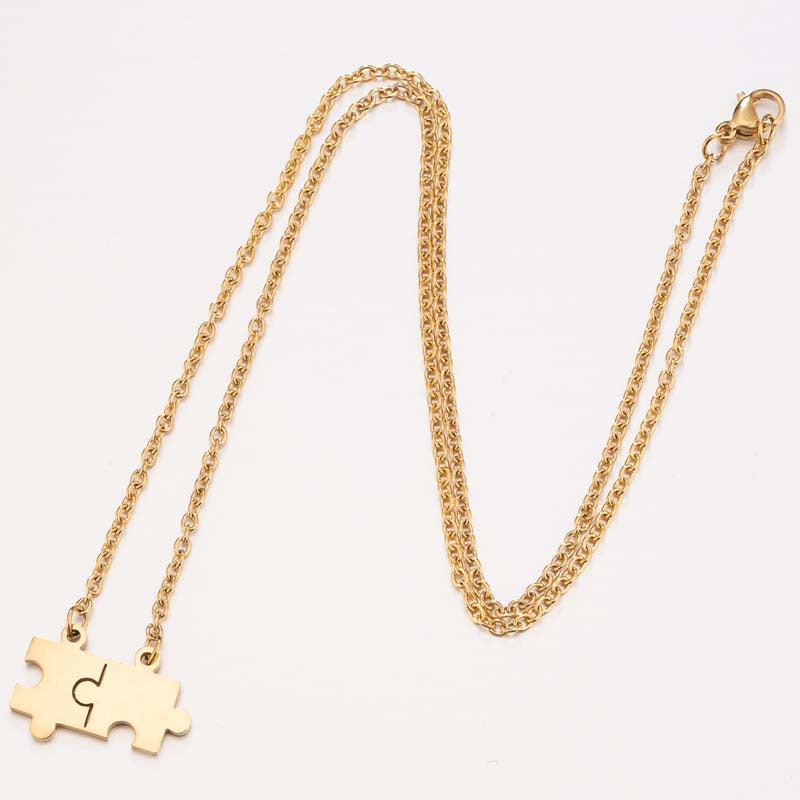 Summer Ornament Fashion Simple Puzzle Couple Necklaces
