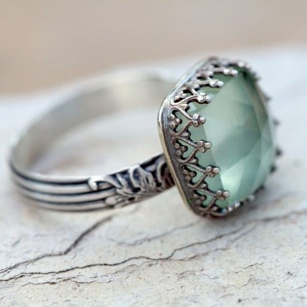 Women's Alloy Mint Green Imitation Emerald Rhinestone Rings