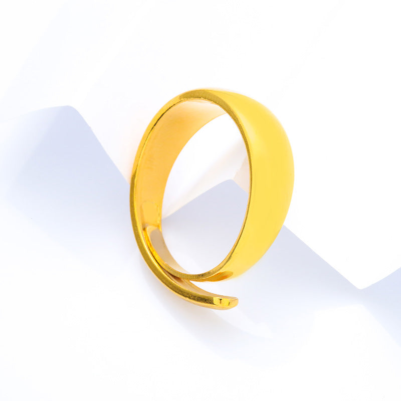 Women's & Men's Thickened Glossy Couple Fashion Simple Imitation Ring