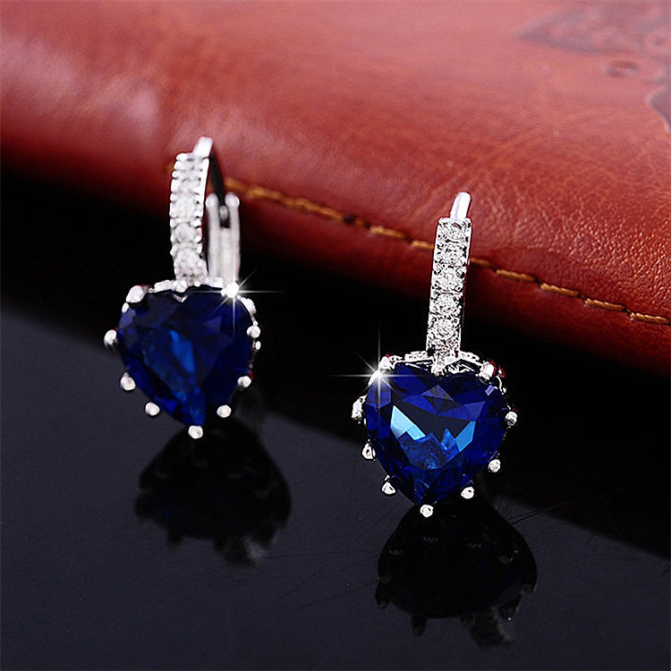 Trendy Zircon Peach Heart Style Multicolor Earrings