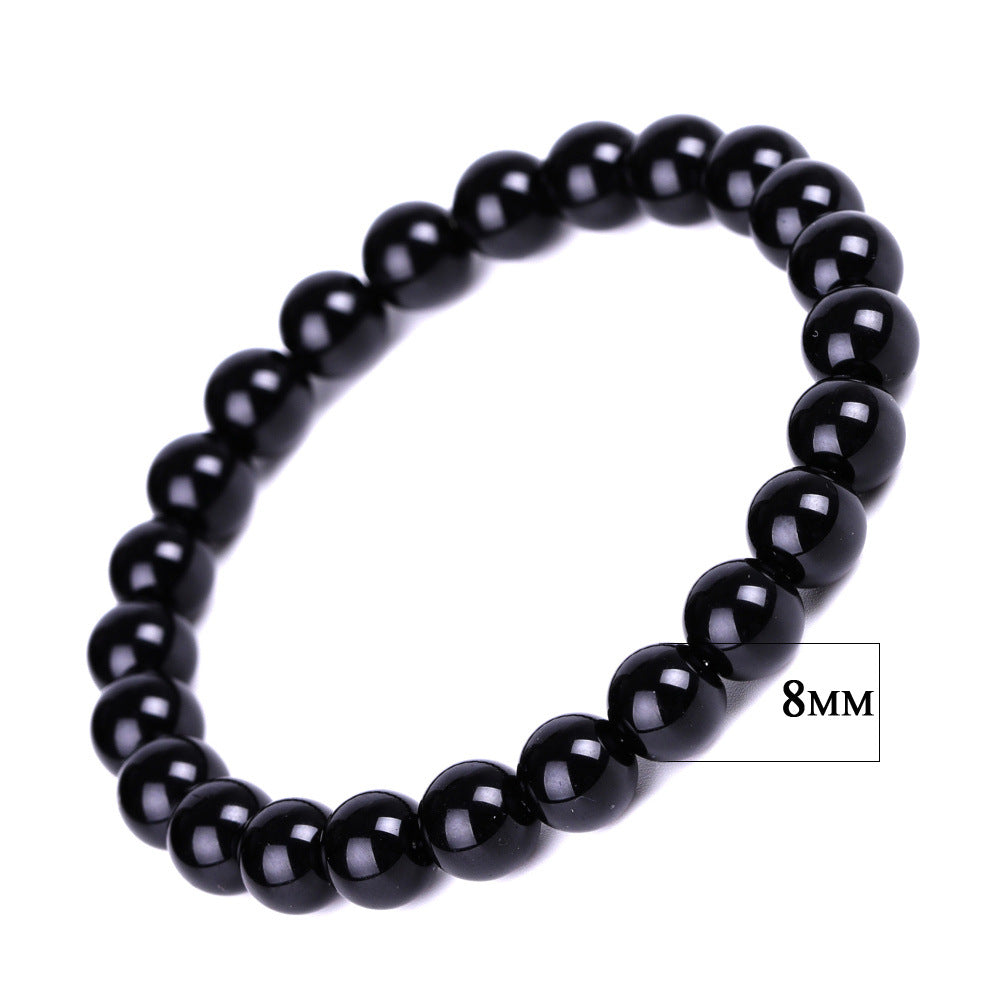 Imitation Obsidian Black Stone Agate Couple Bracelets