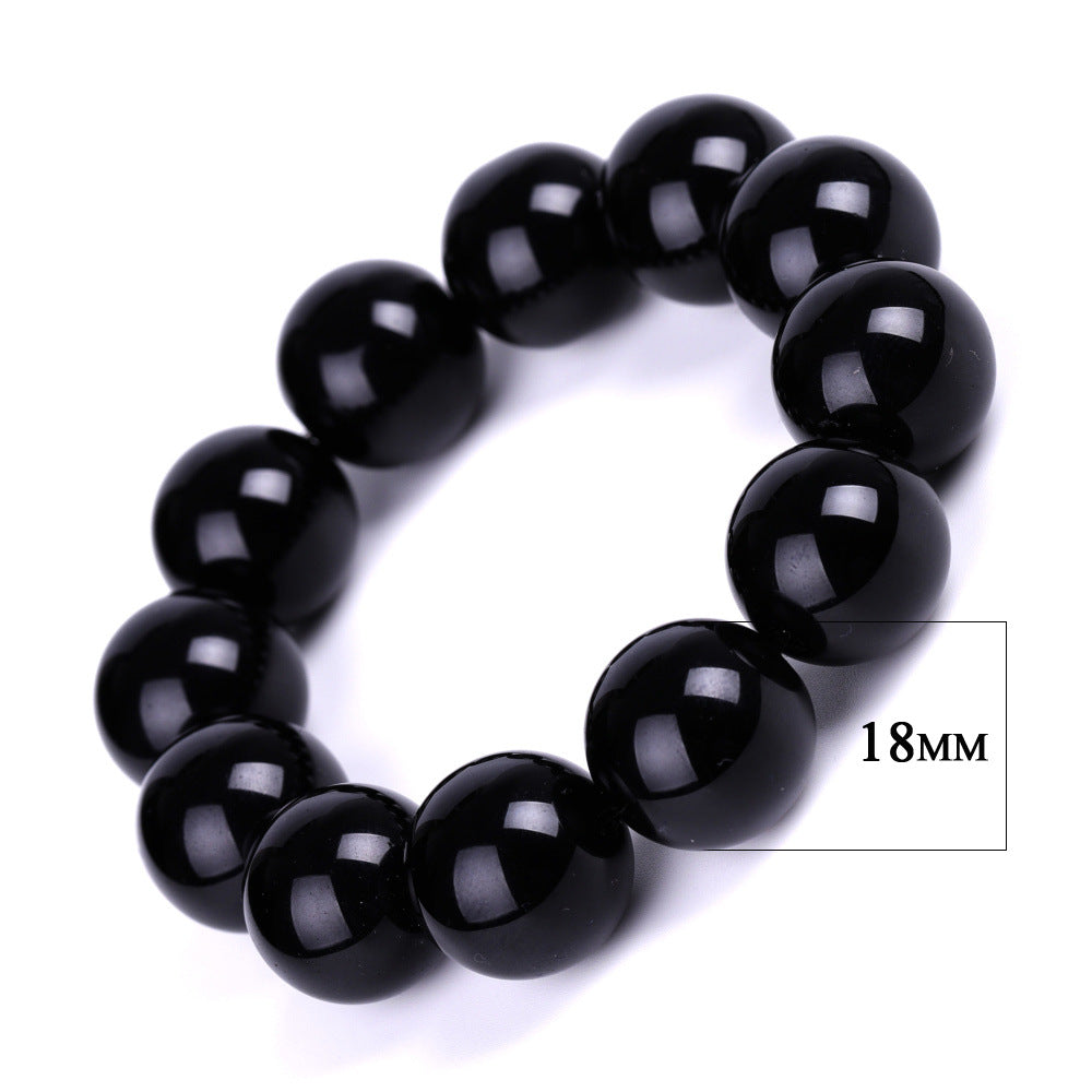 Imitation Obsidian Black Stone Agate Couple Bracelets