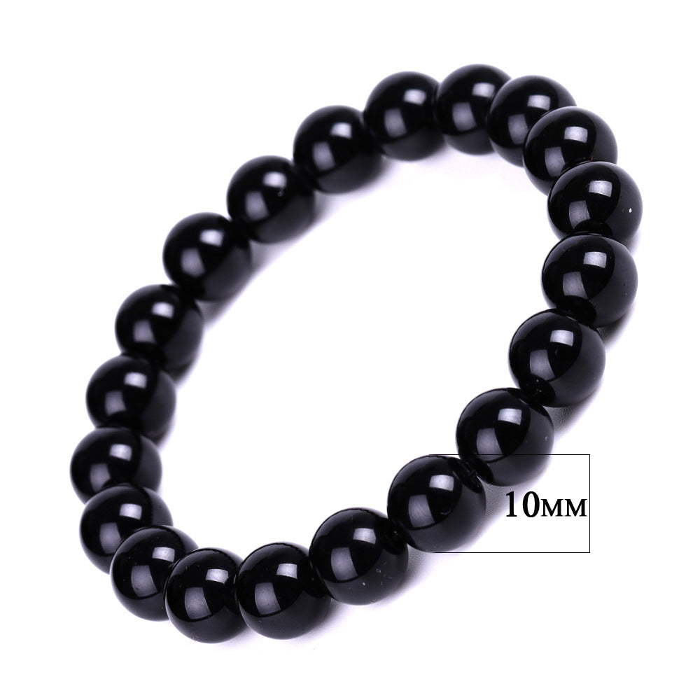 Imitation Obsidian Black Stone Agate Couple Bracelets