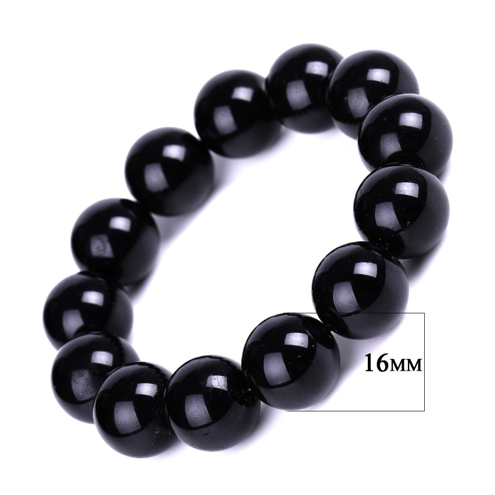 Imitation Obsidian Black Stone Agate Couple Bracelets