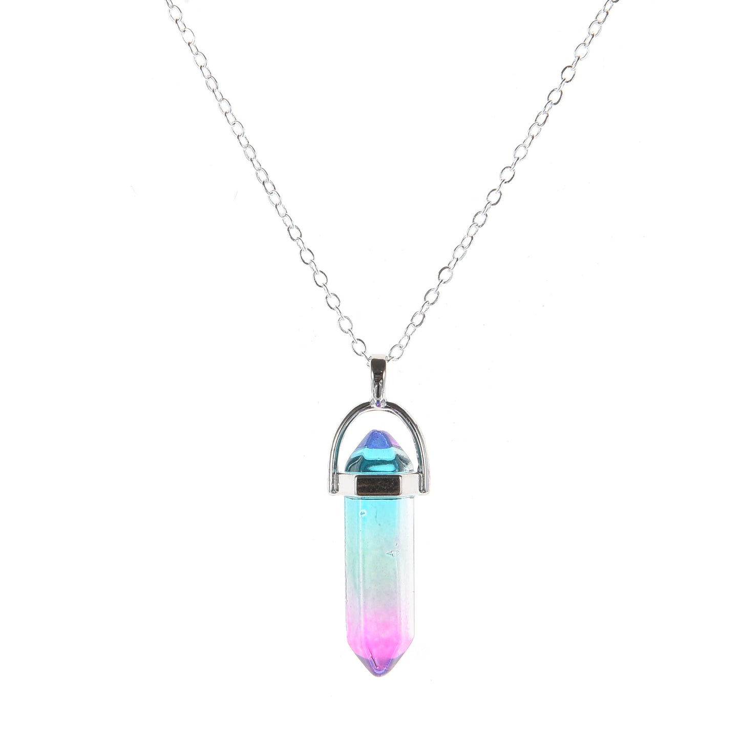 Agate Synthetic Crystal Ornament Hexagon Prism Soul Ferry Necklaces