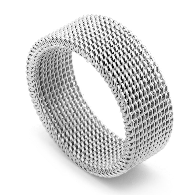 Men's Free Deformable Titanium Steel Domineering Mesh Rings