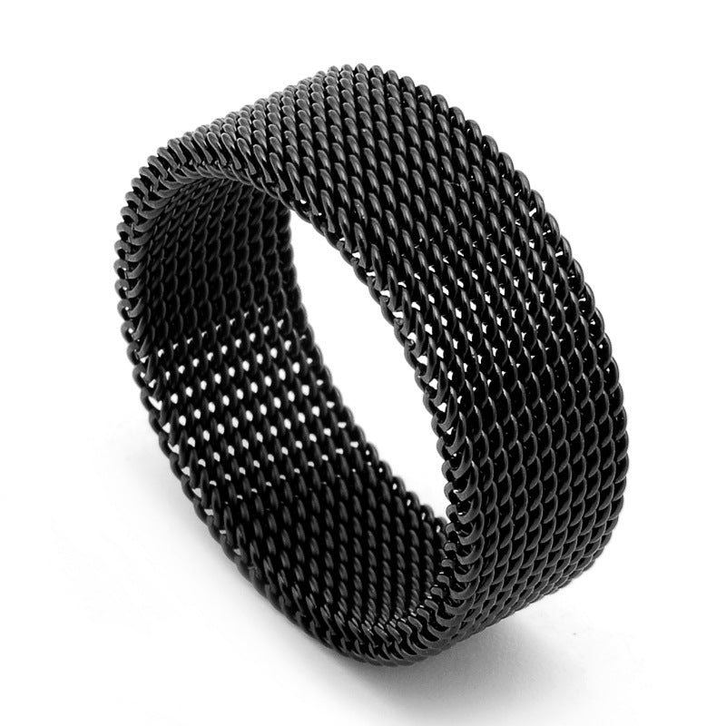 Men's Free Deformable Titanium Steel Domineering Mesh Rings