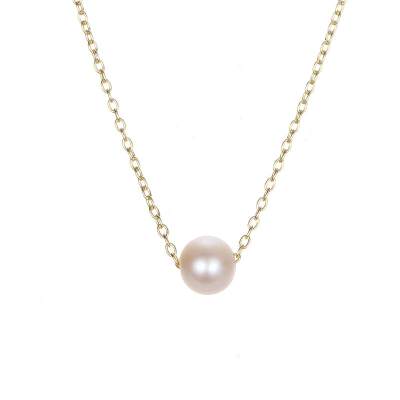 Women's Baroque Pearl Simple Stainless Steel Clavicle Necklaces