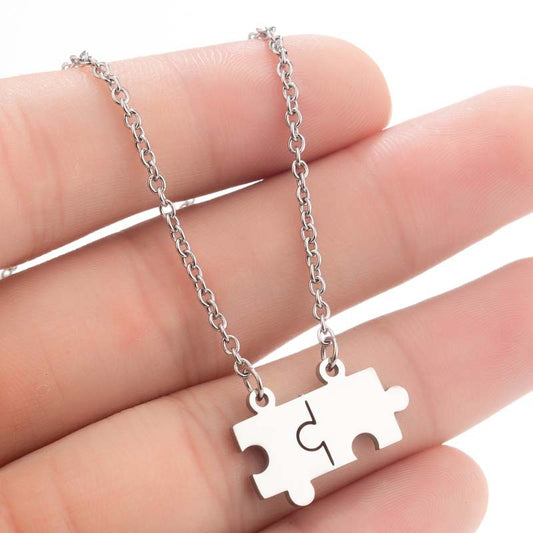 Summer Ornament Fashion Simple Puzzle Couple Necklaces