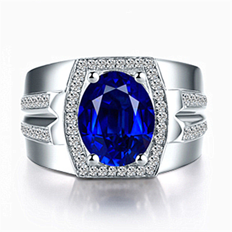 To Diamond Blue Man's Natural Sapphire Rings