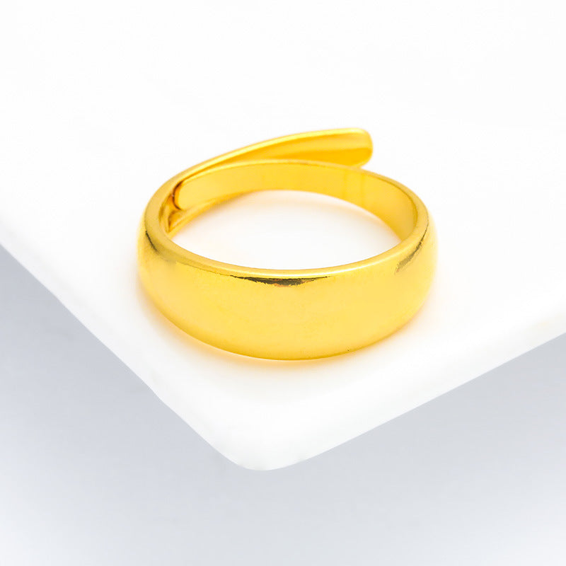 Women's & Men's Thickened Glossy Couple Fashion Simple Imitation Ring