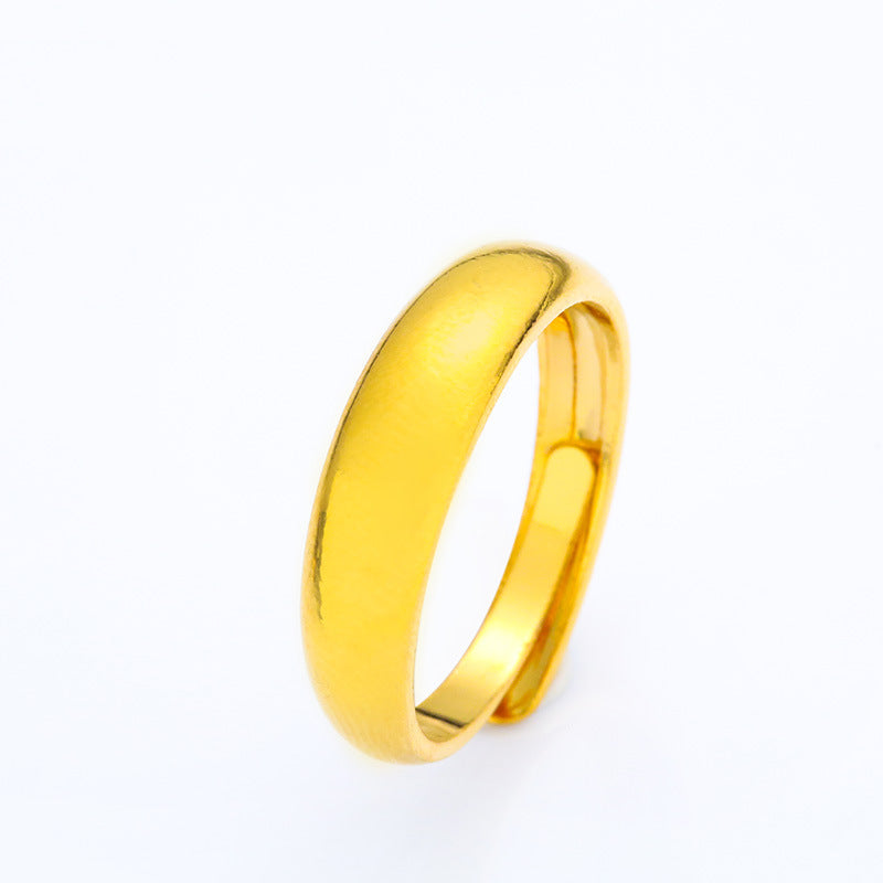 Women's & Men's Thickened Glossy Couple Fashion Simple Imitation Ring