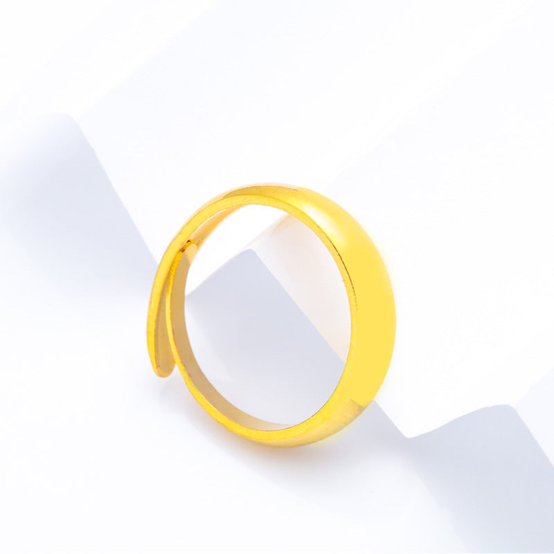 Women's & Men's Thickened Glossy Couple Fashion Simple Imitation Ring