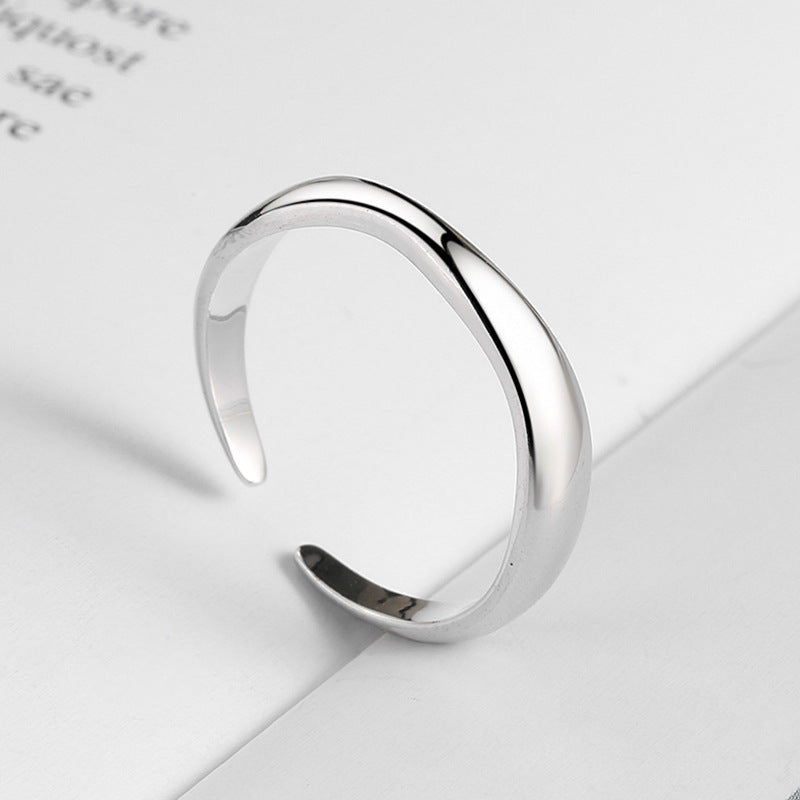 Sier Plated Minimalist Irregular Wave Pattern Rings