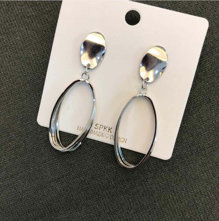 Women's Geometric Ellipse Korean Style Simple Personalized Earrings