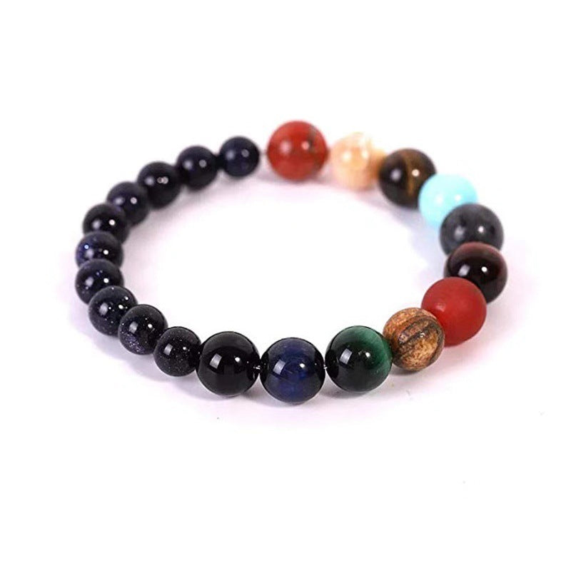 Spacer Blue Sand Black Frosted Beaded Bracelet