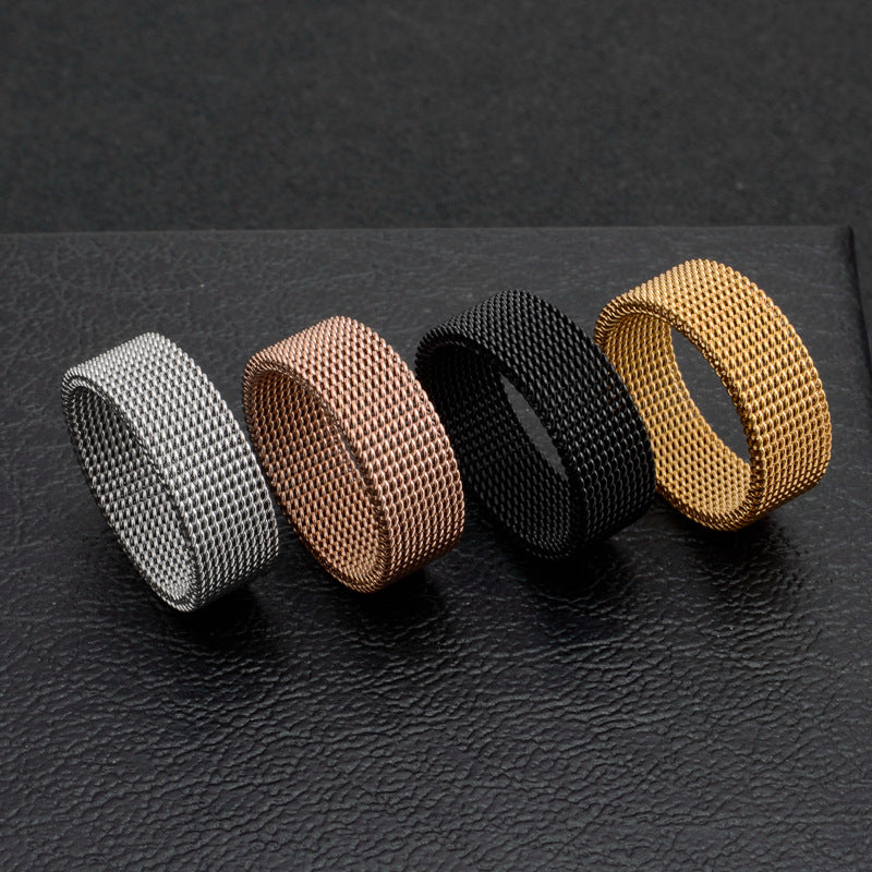 Men's Free Deformable Titanium Steel Domineering Mesh Rings