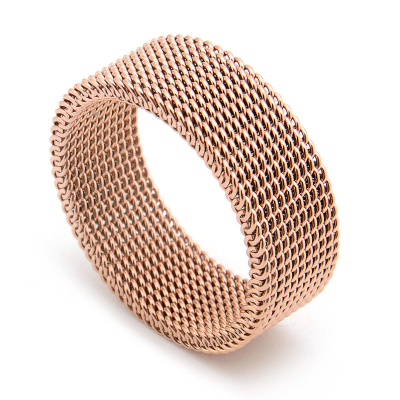 Men's Free Deformable Titanium Steel Domineering Mesh Rings