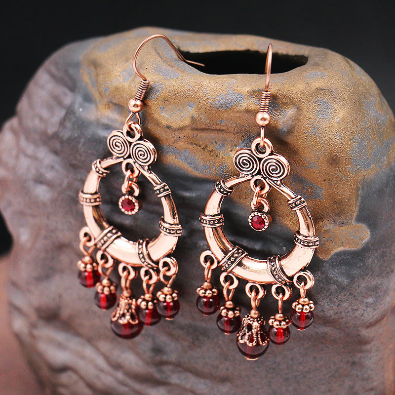 Women's Eye Garnet Luxury For Festive Festival Earrings