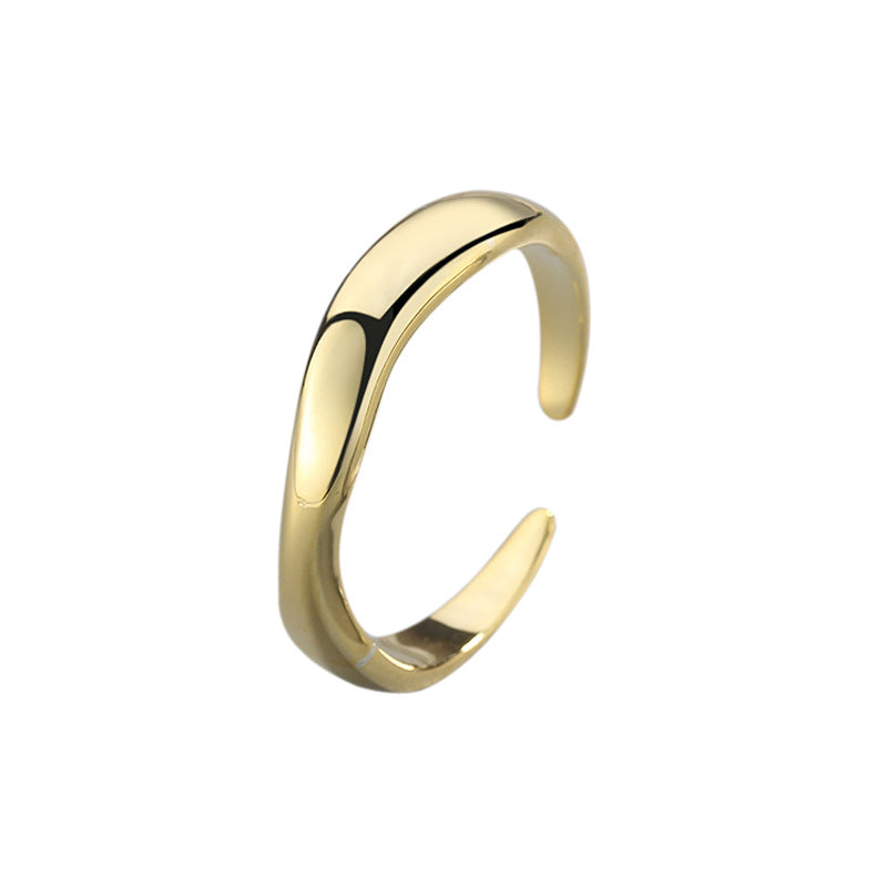 Sier Plated Minimalist Irregular Wave Pattern Rings