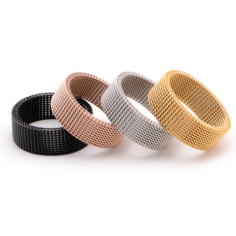 Men's Free Deformable Titanium Steel Domineering Mesh Rings