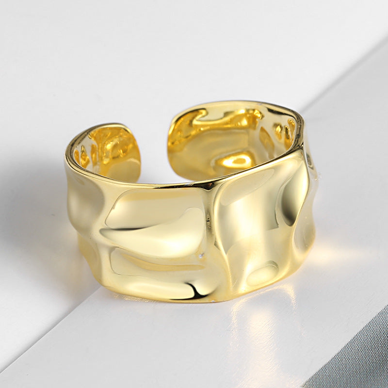 Hip Hop Hipster Irregular Concave Wide Rings