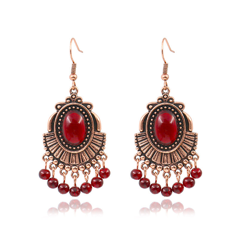 Women's Eye Garnet Luxury For Festive Festival Earrings