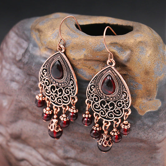 Women's Eye Garnet Luxury For Festive Festival Earrings