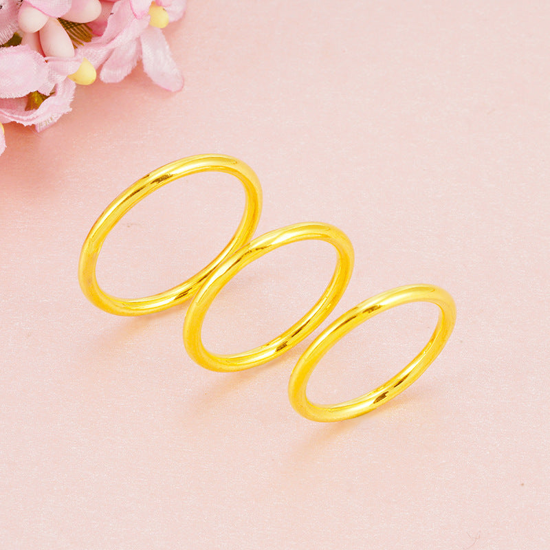 Women's Solid Polished Surface Ancient Style Thumb Imitation Gold Rings