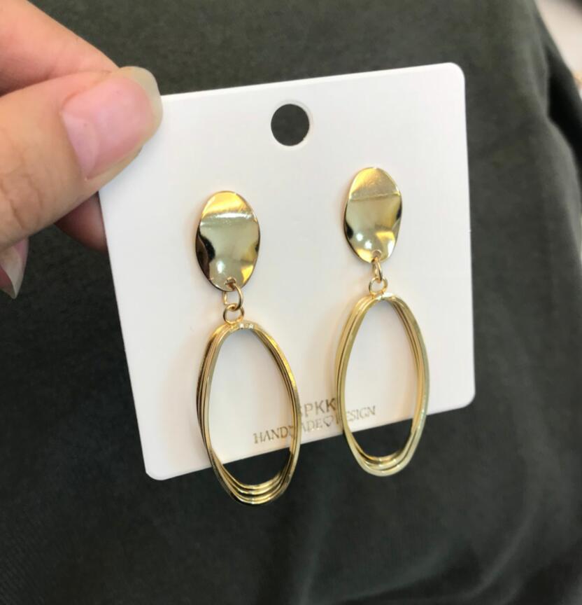 Women's Geometric Ellipse Korean Style Simple Personalized Earrings