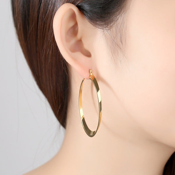 Gold Plated Exaggerated Big Ear Clip Earrings