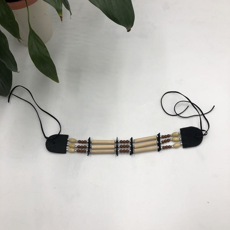 Women's Bohemian Indian Adult Primary Color Wooden Necklace