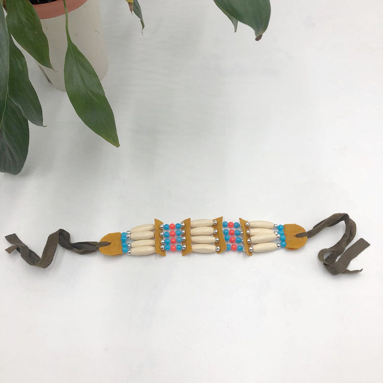 Women's Bohemian Indian Adult Primary Color Wooden Necklace