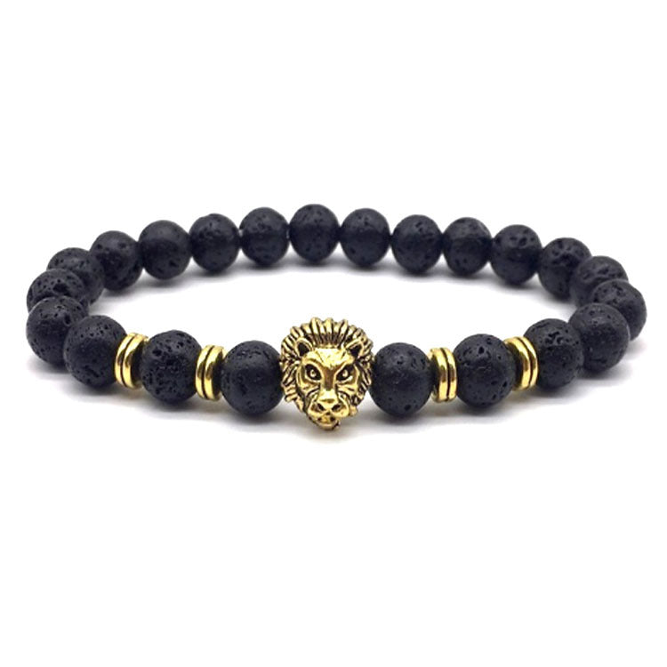 Ornament Fashion Lava Stone Lion Beaded Bracelets