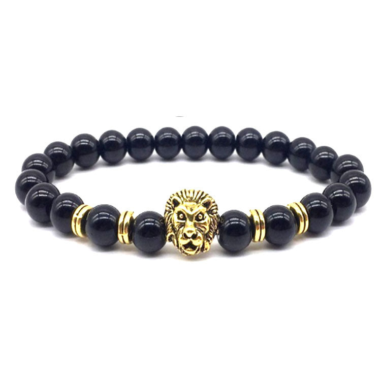 Ornament Fashion Lava Stone Lion Beaded Bracelets