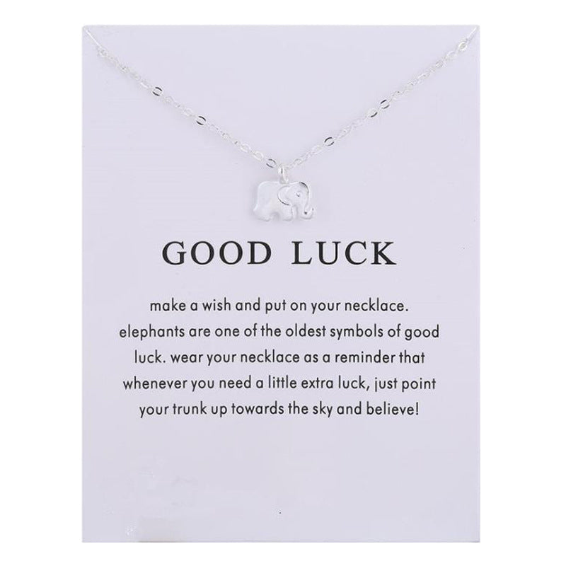 Elephant Clavicle Chain Creative Card Color Necklaces